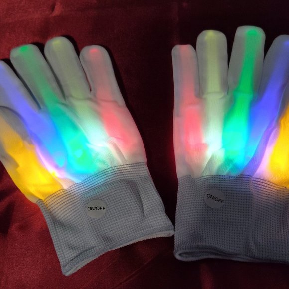 Led Gloves 5 Colors 6 Modes Light up Gloves Rave Gloves Finger Light Flashing Gl - Picture 1 of 1